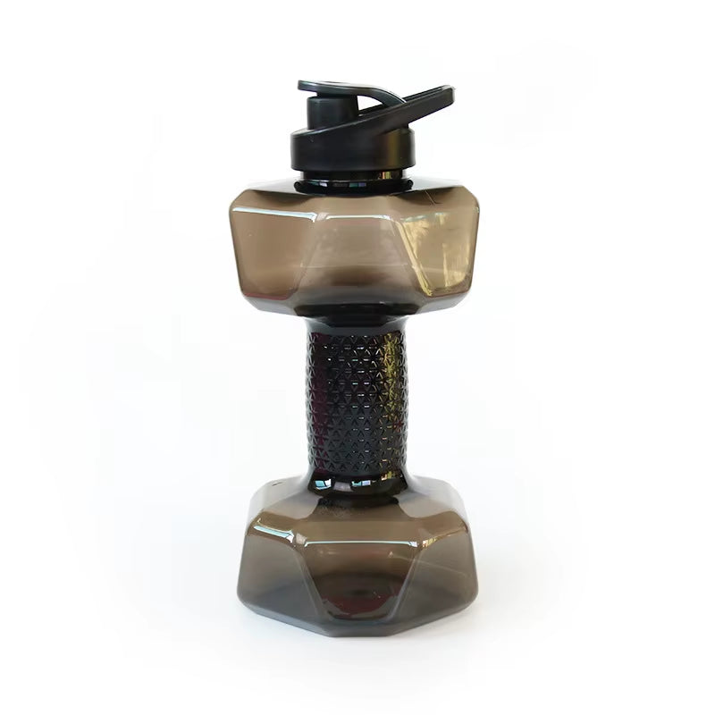 2600Ml High Capacity Plastic Dumbbell Shaped Portable Water Bottle Creative Fitness Dumbbells Hammer Sport Cup Water Bottles