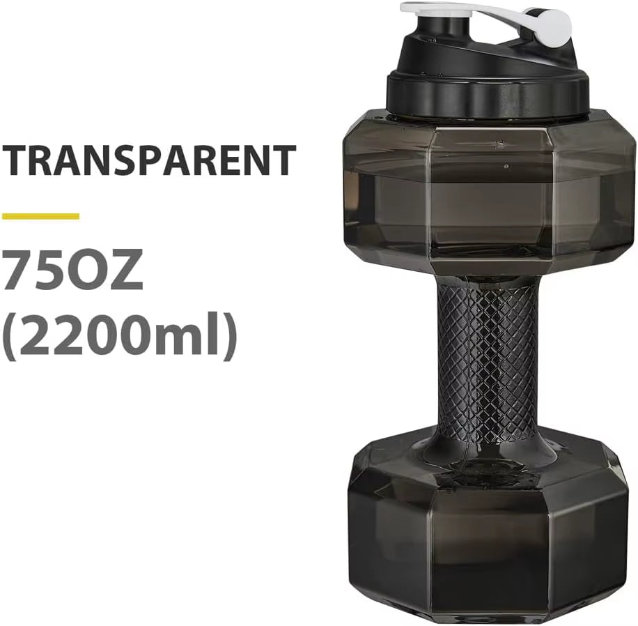 2600Ml High Capacity Plastic Dumbbell Shaped Portable Water Bottle Creative Fitness Dumbbells Hammer Sport Cup Water Bottles